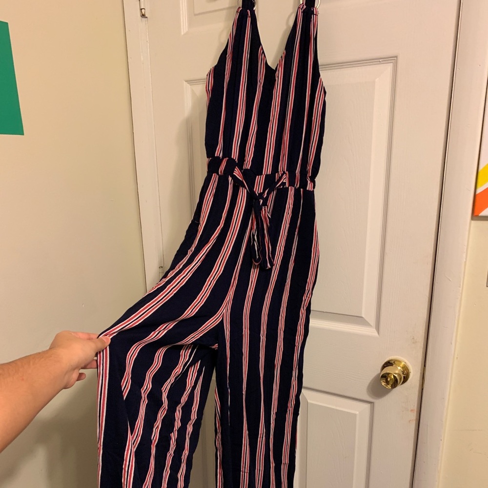navy blue, red and white romper!